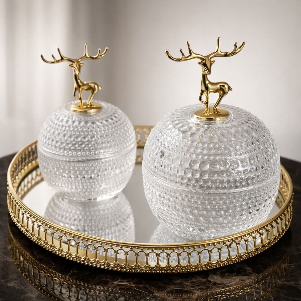 Spherical Crystal Bombonieres Jars