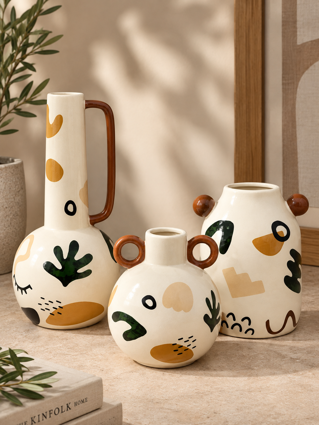 Set of 3 art ceramic vase
