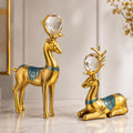 Golden Reindeer Sculptures