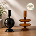 Glass Candleholder Set