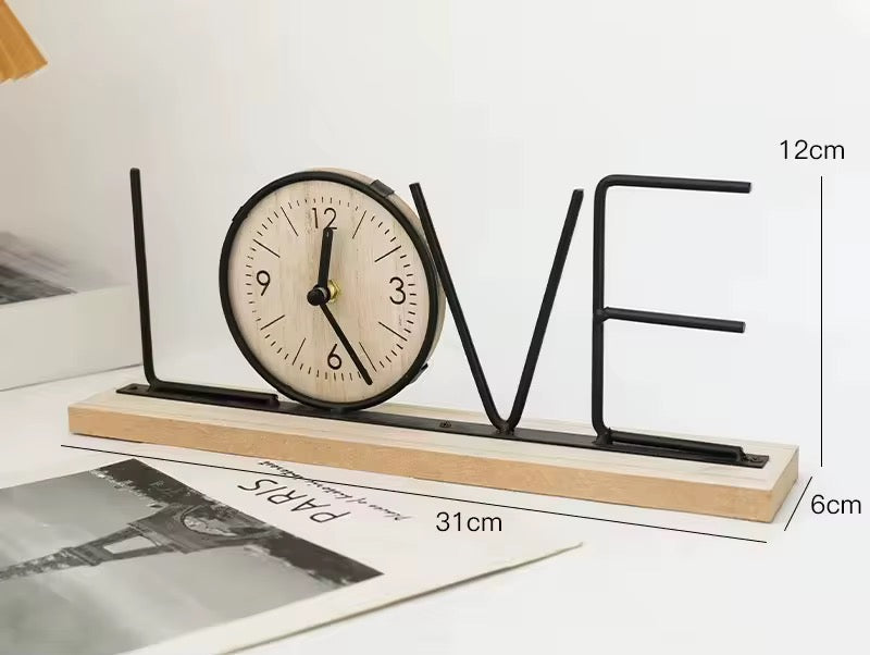 Luxury Black LOVE Table Clock