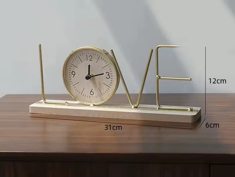 Luxury Gold LOVE Table Clock