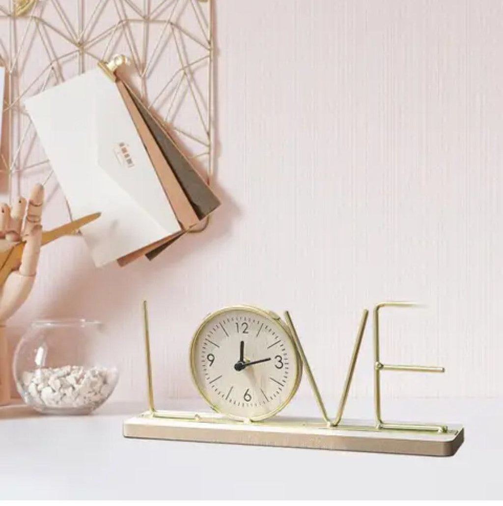 Luxury Gold LOVE Table Clock