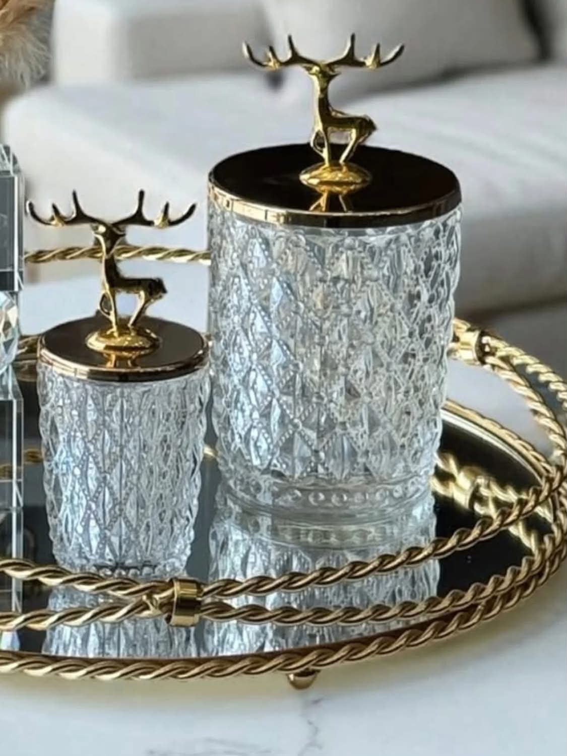 Metal Lid Crystal Bombonieres Jars