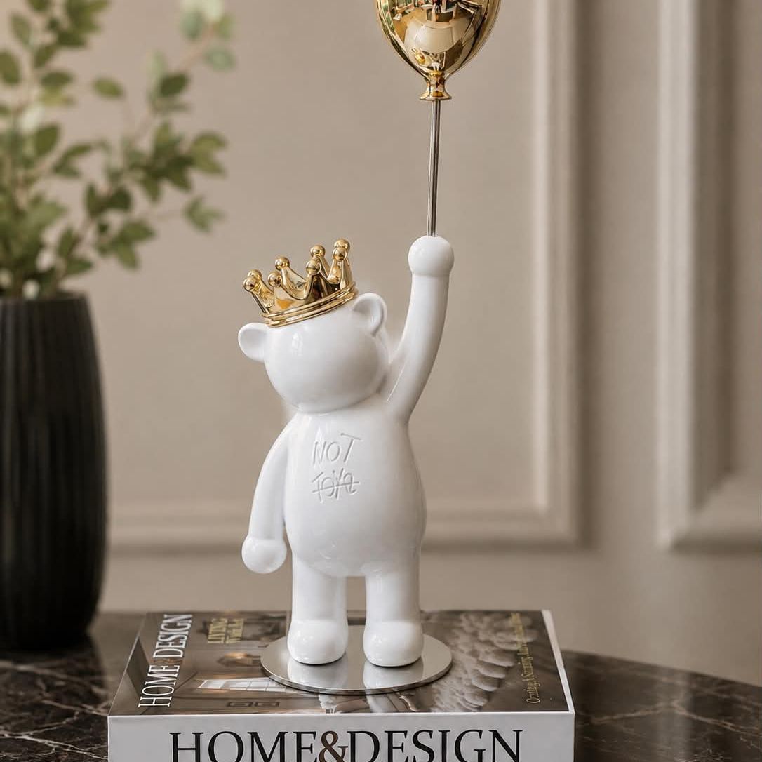 Crown Bear with a Balloon Sculpture