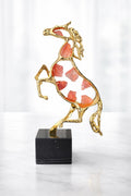 Golden Galloping Horse Sculpture