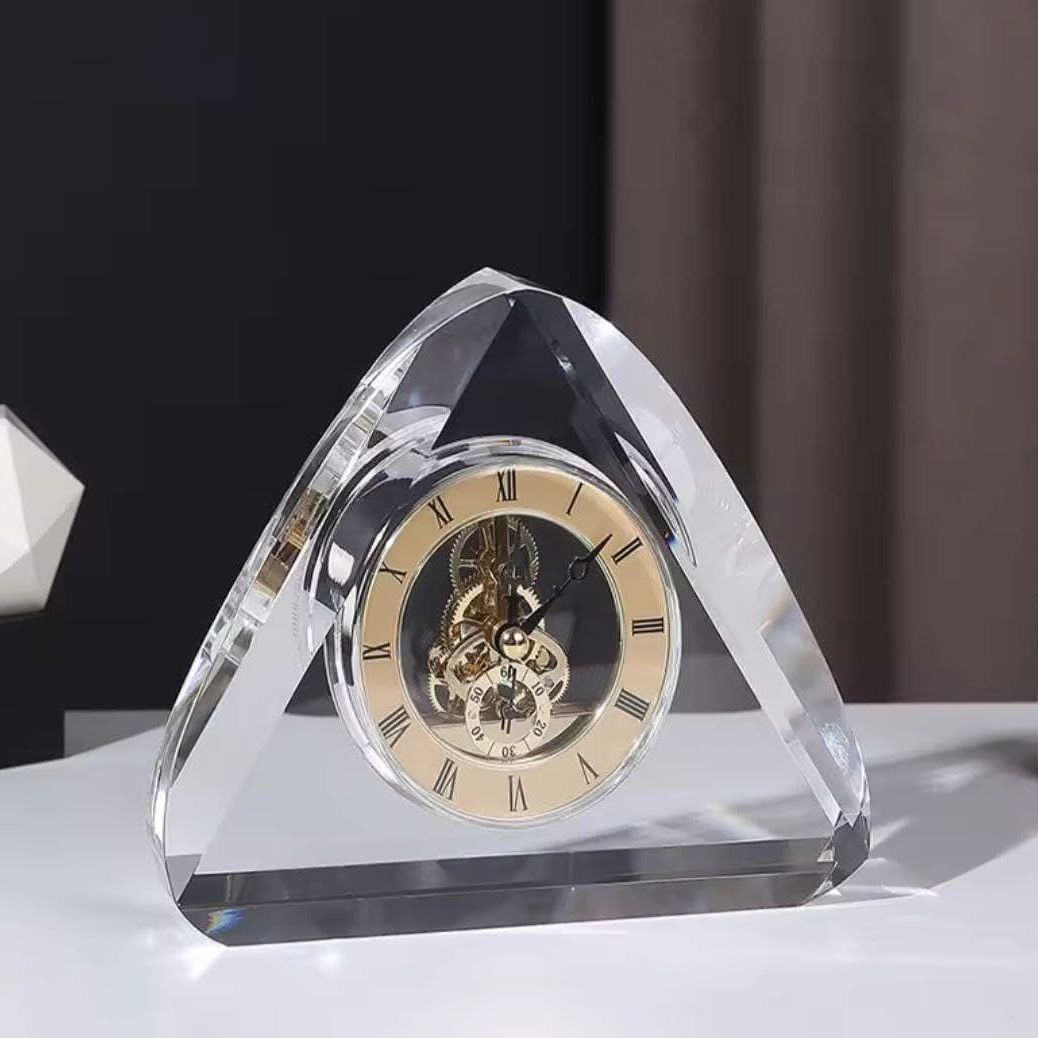 Crystal Triangle Table Clock