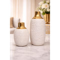 Gold-Capped Vases – Set of 2