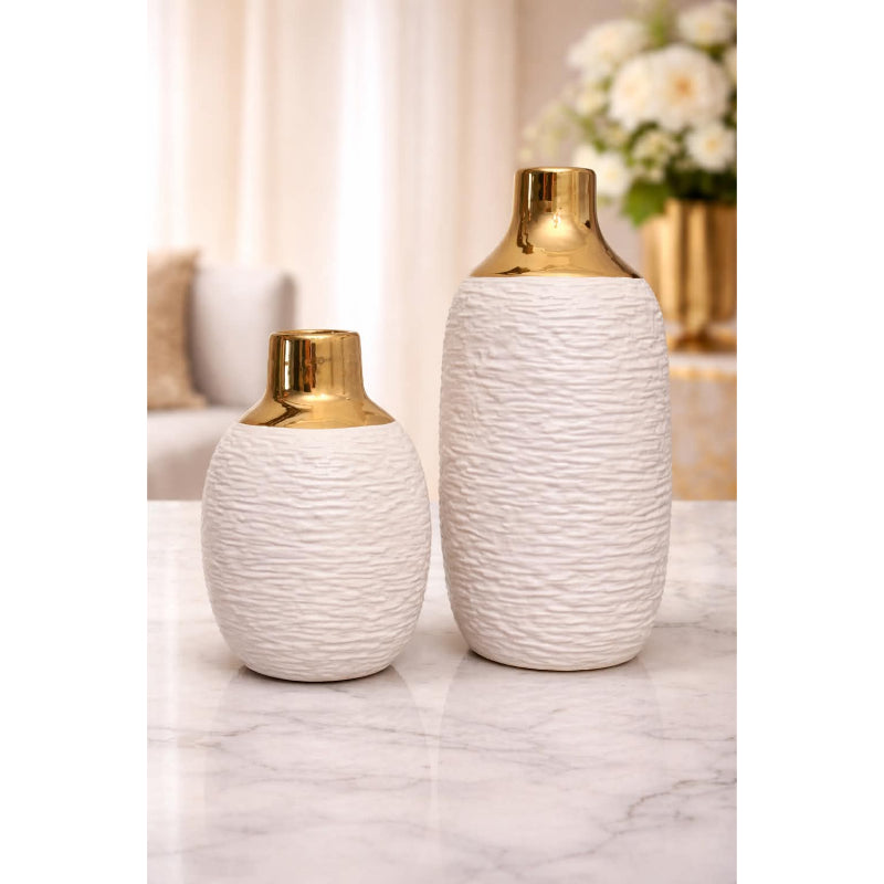 Gold-Capped Vases – Set of 2