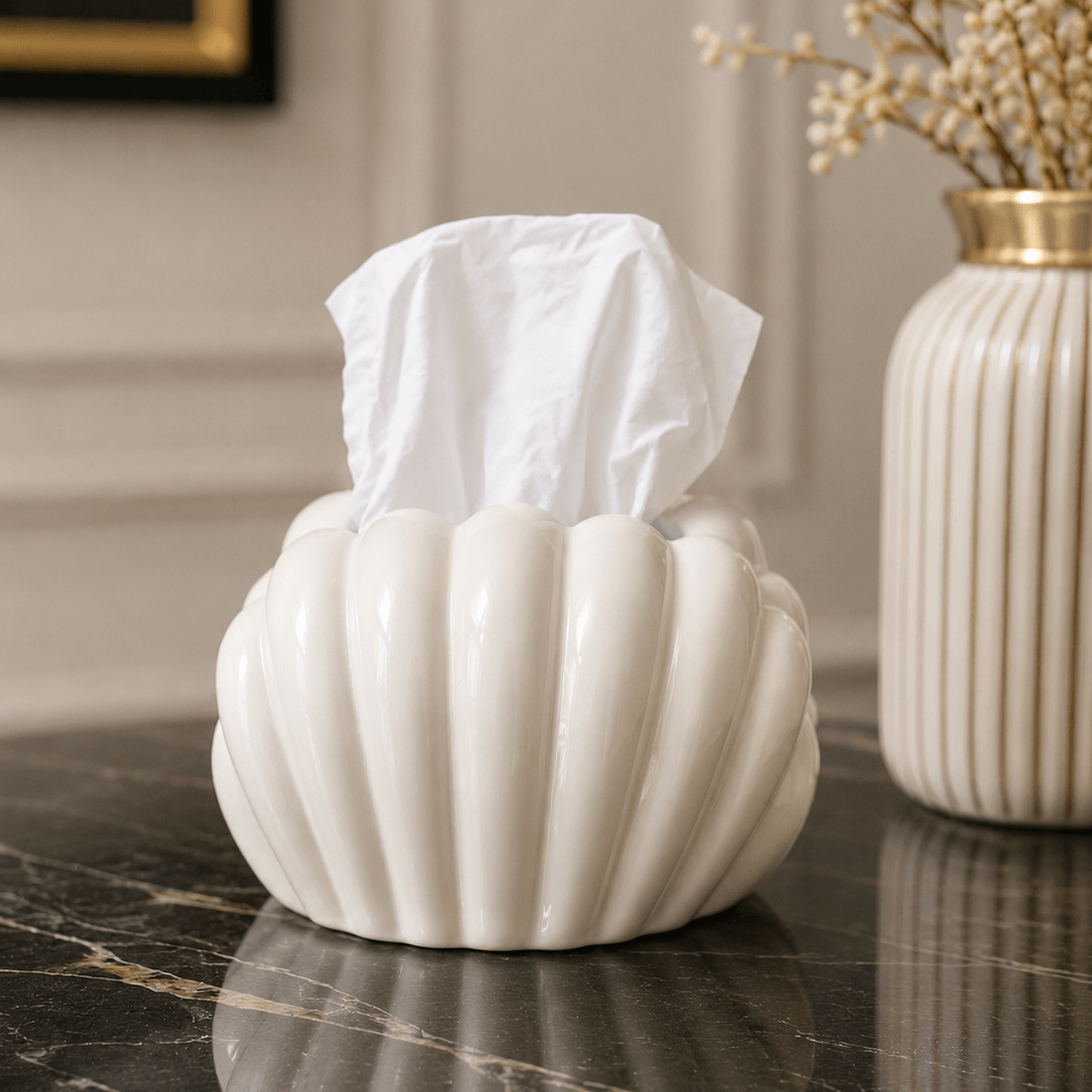 Shell tissue box